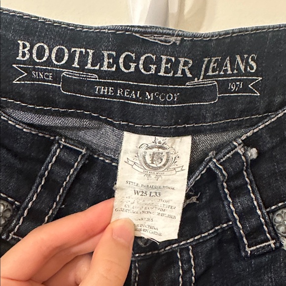 Y2K Bootlegger Paradise Rinse Low Rise Jeans - Picture 3 of 5